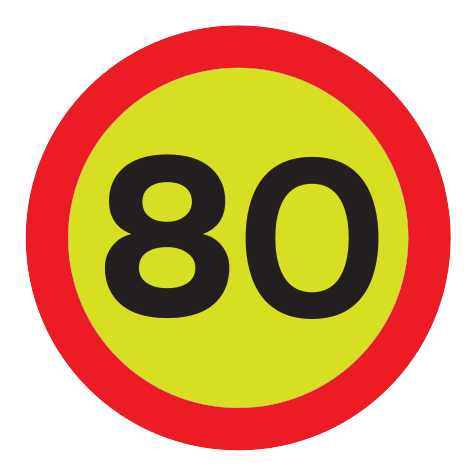 362.80 - Temporäres Tempolimit 80 km/h Verkehrsschild