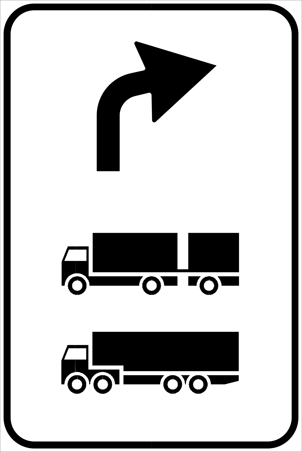 IT-I-100 - Empfohlene Richtung für Lkw voraus Verkehrsschild