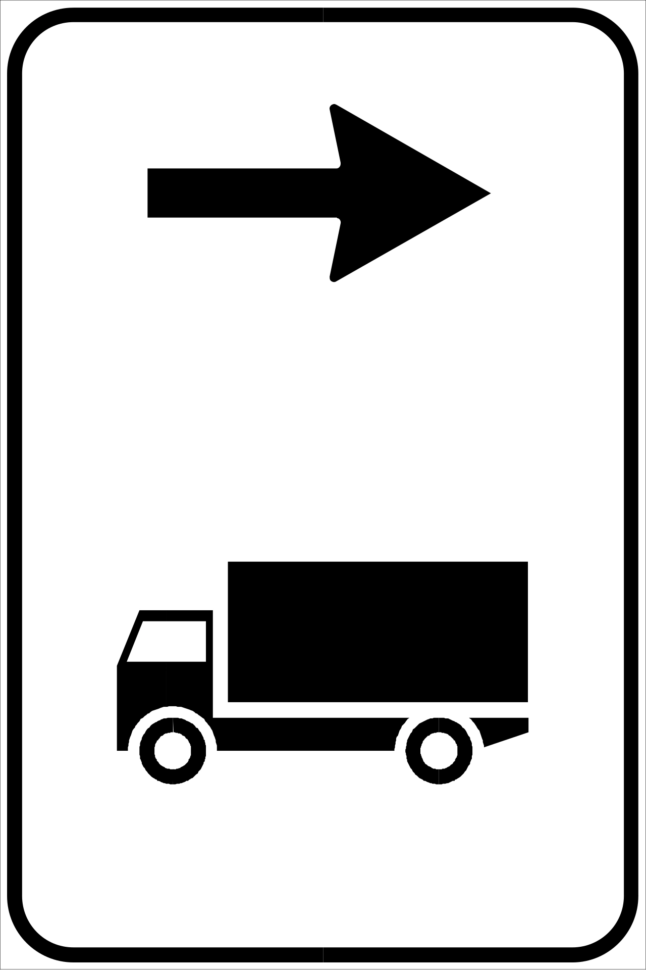 IT-I-101 - Empfohlene Fahrtrichtung für LKW Verkehrsschild