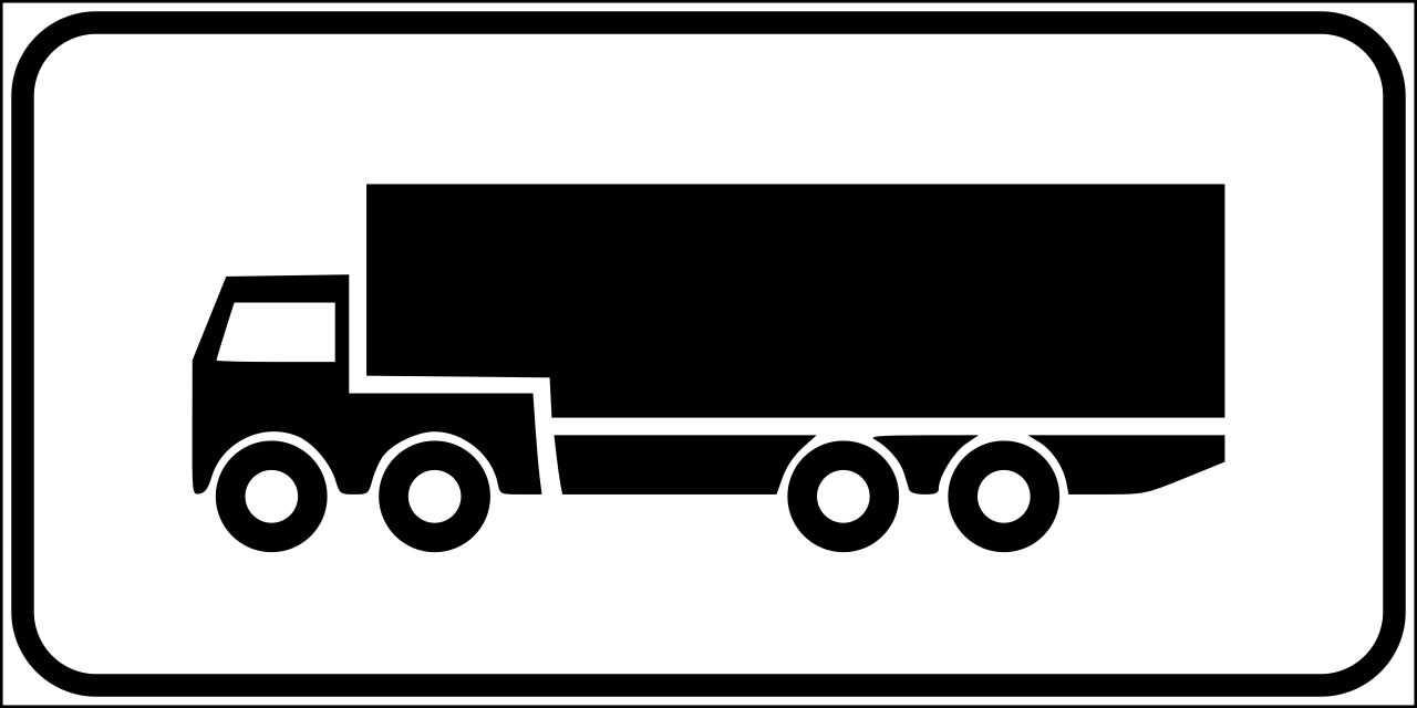 II.4-a - Die Beschilderung gilt nur für die dargestellte Kategorie (im Beispiel Sattelkraftfahrzeuge) Verkehrsschild