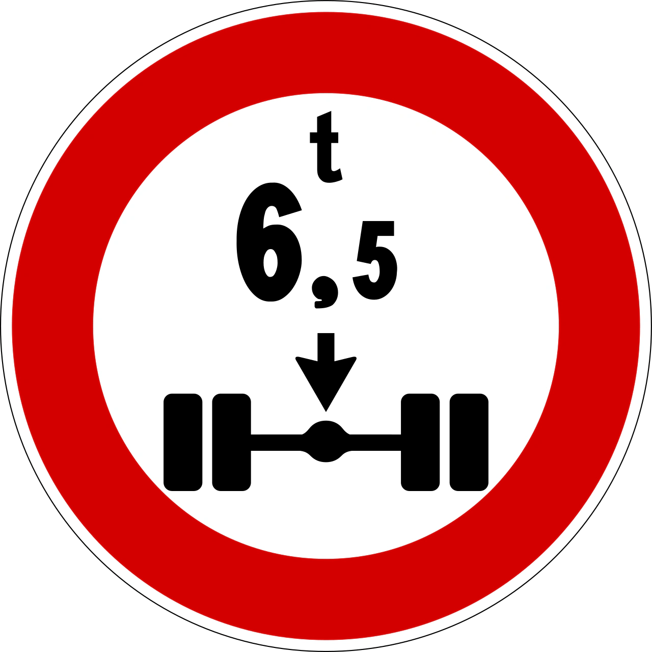 II.69 - Axle weight limit in tonnes road sign