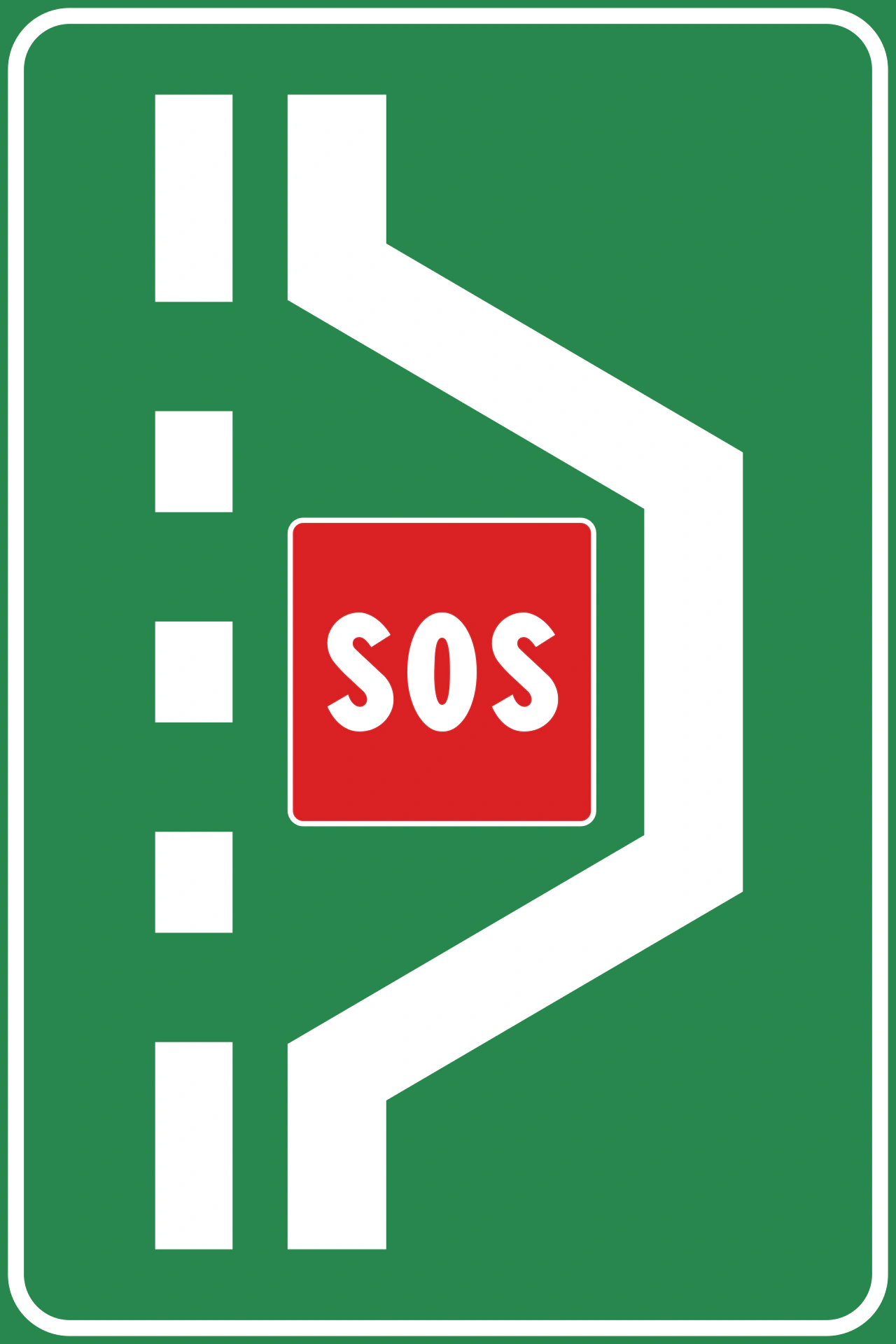 IT-I-084 - Pannenbucht mit Notrufsäule. Der Hintergrund ist blau auf Straßen außer Autobahnen Verkehrsschild