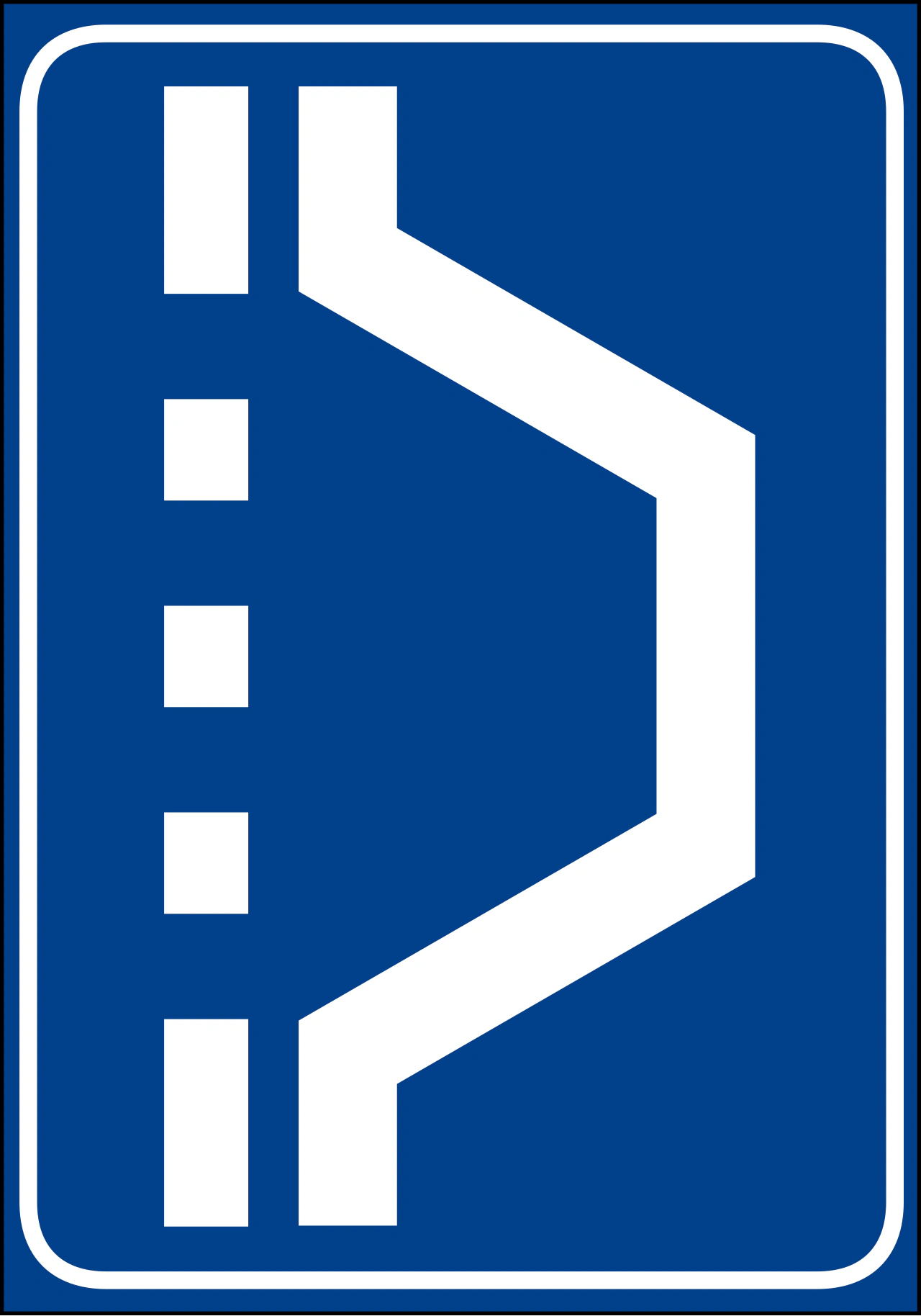 IT-I-083 - Pannenbucht. Der Hintergrund ist grün auf der Autobahn Verkehrsschild