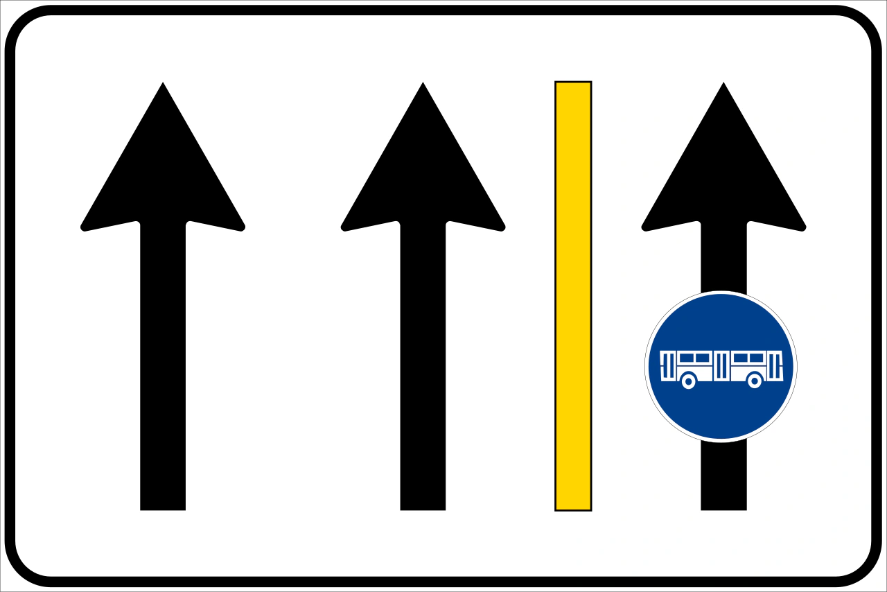 II.340 - Busspur auf städtischer Straße (Beispiel) Verkehrsschild