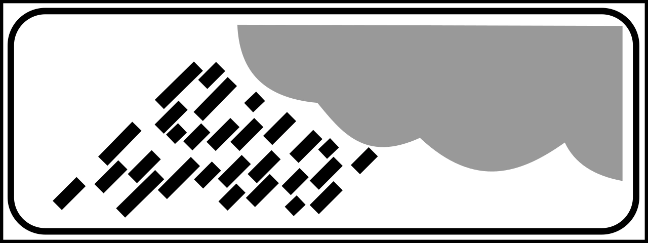 IT-AP-25 - In case of rain road sign