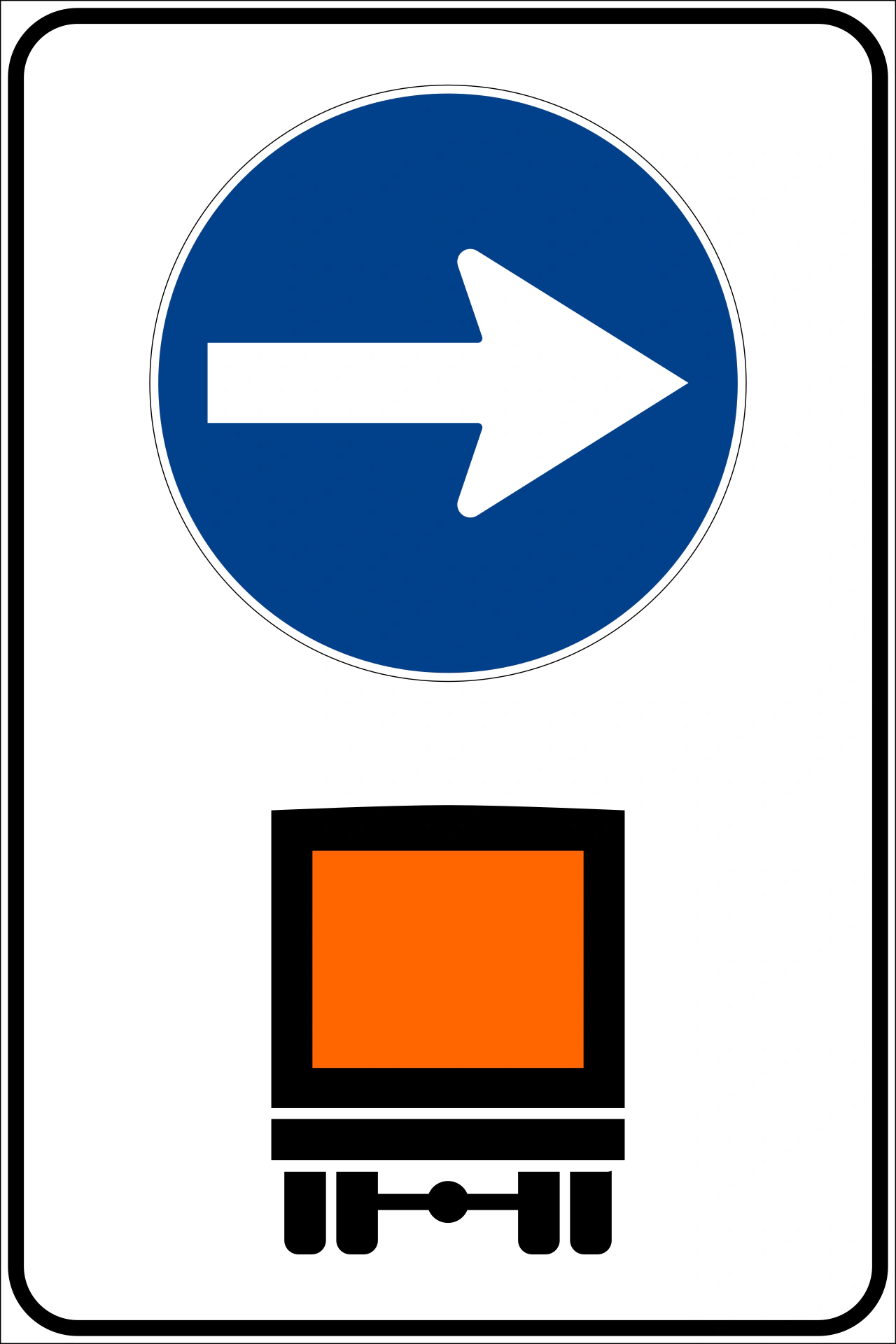 II.8-b - Mandatory direction for vehicles carrying dangerous goods road sign