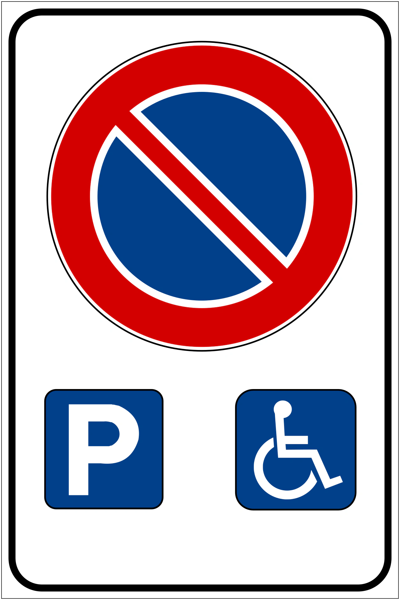 II.79-a - Parking space reserved for vehicles used by people with disabilities. For personal parking, it can be used with the badge 's number road sign