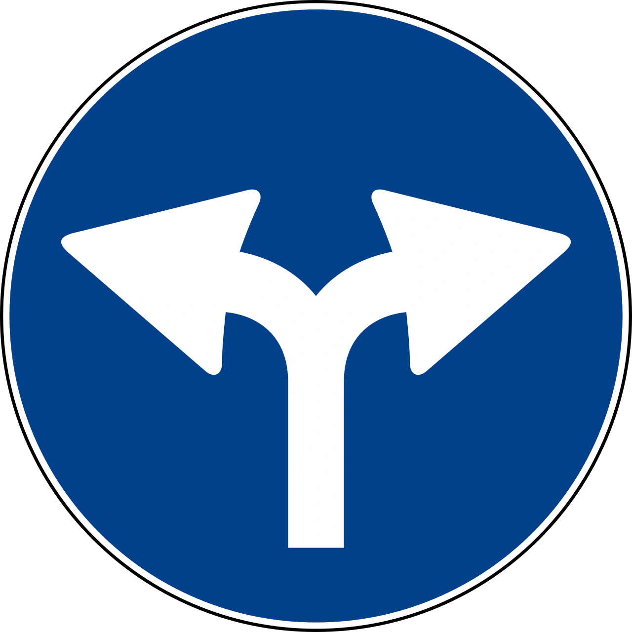 IT-M-08 - Drive straight or turn left road sign