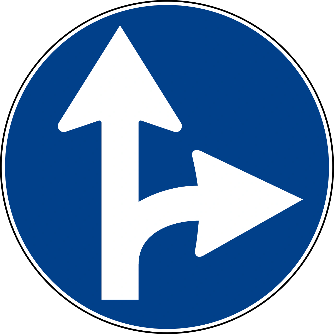IT-M-07 - Drive straight or turn right road sign