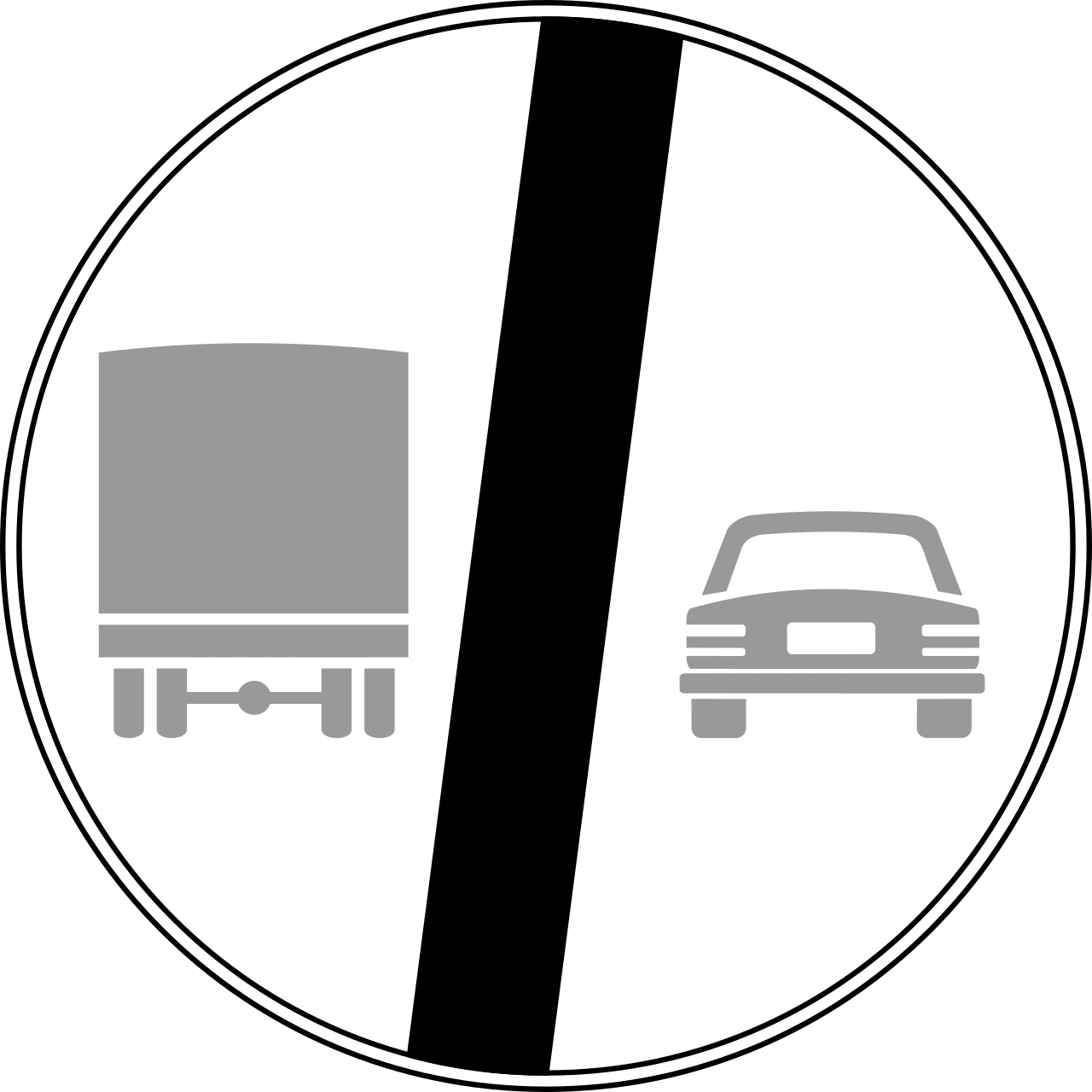 IT-PH-30 - End of no overtaking by heavy goods vehicles road sign