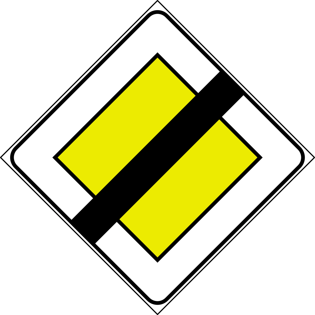 IT-PR-08 - End of priority road road sign