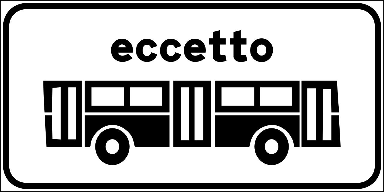 II.4-b - The sign doesn't apply to the category shown (in the example buses ) road sign