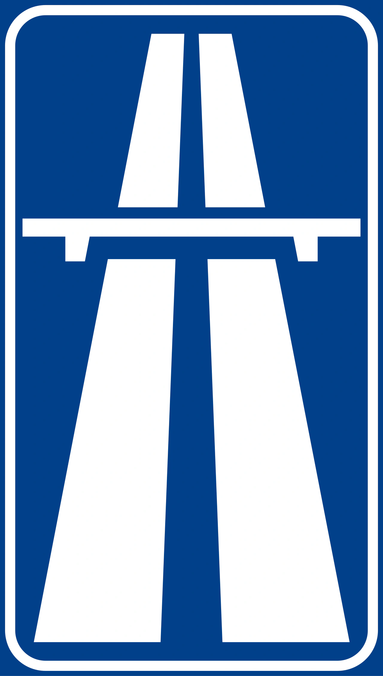 II.345 - Autobahn. Falls das Symbol der Autobahn auf anderen Informationstafeln verwendet wird, hat es eine quadratische Form ( ) Verkehrsschild