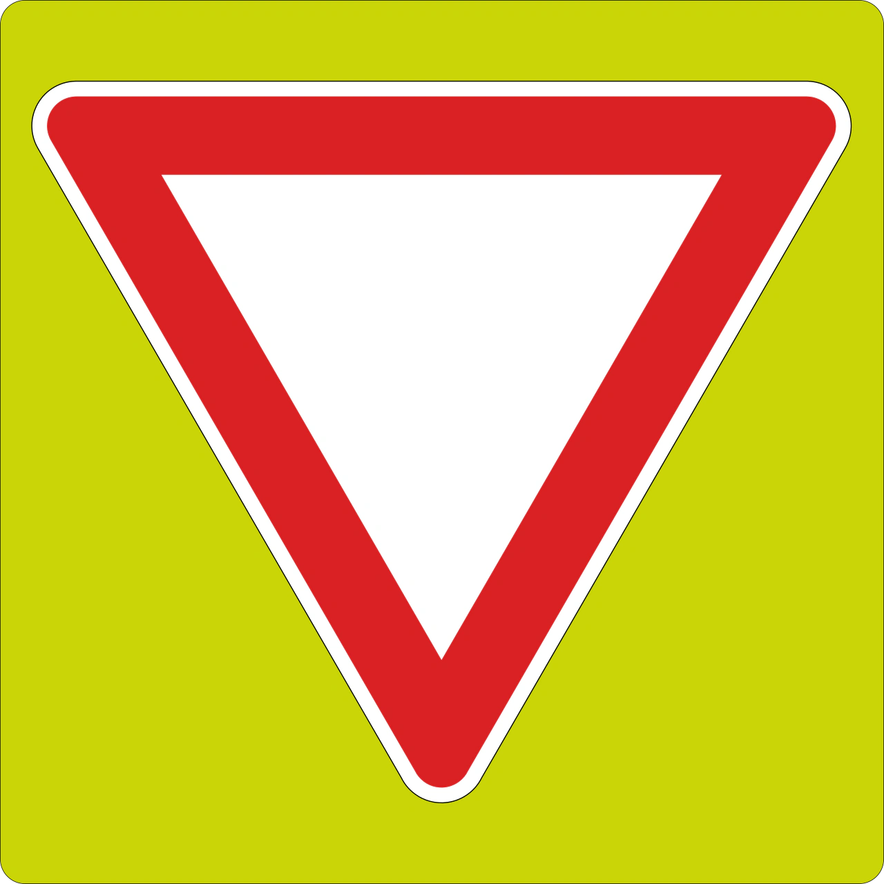 II.36 - Give way (with fluoro board) road sign