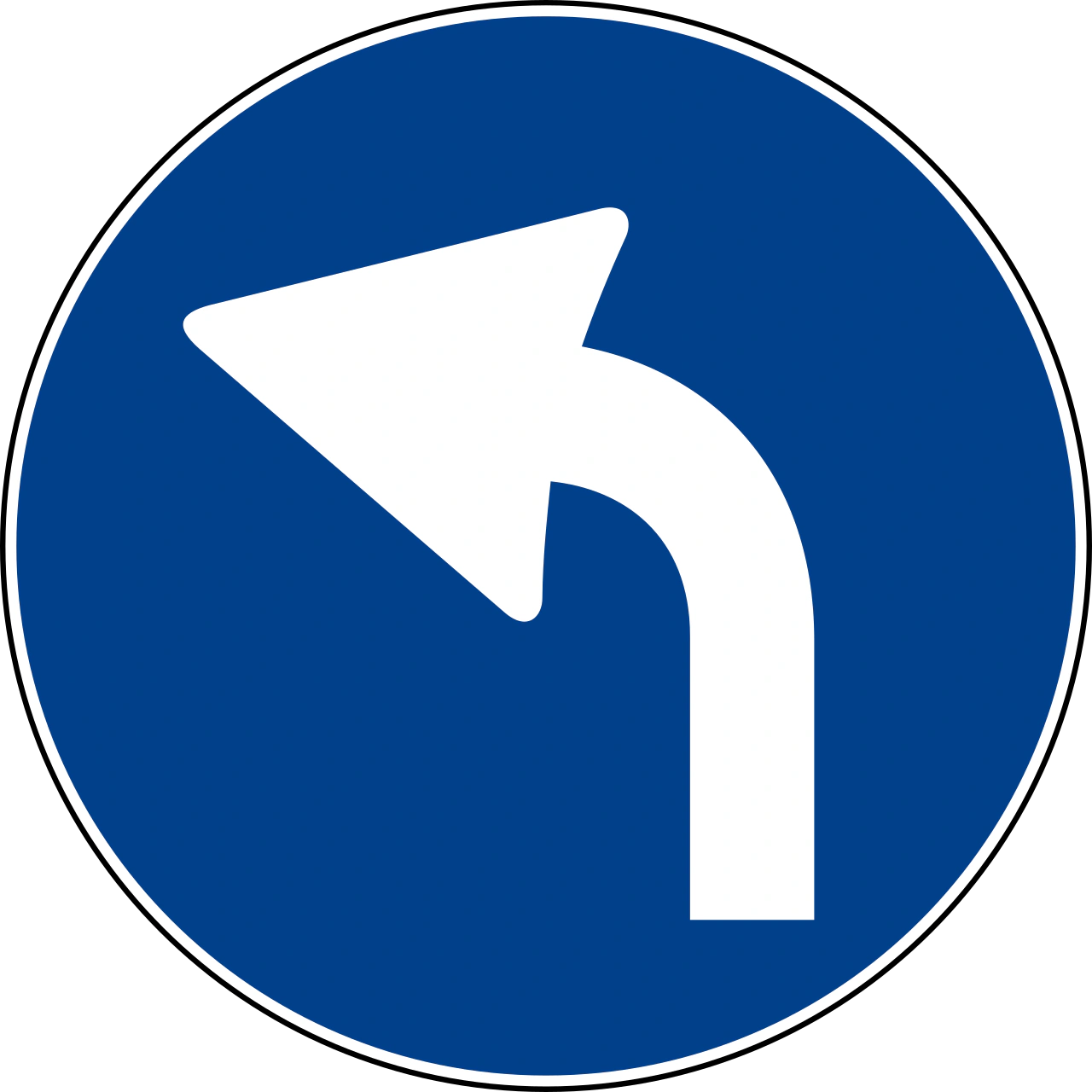 IT-M-05 - Left turn only ahead road sign