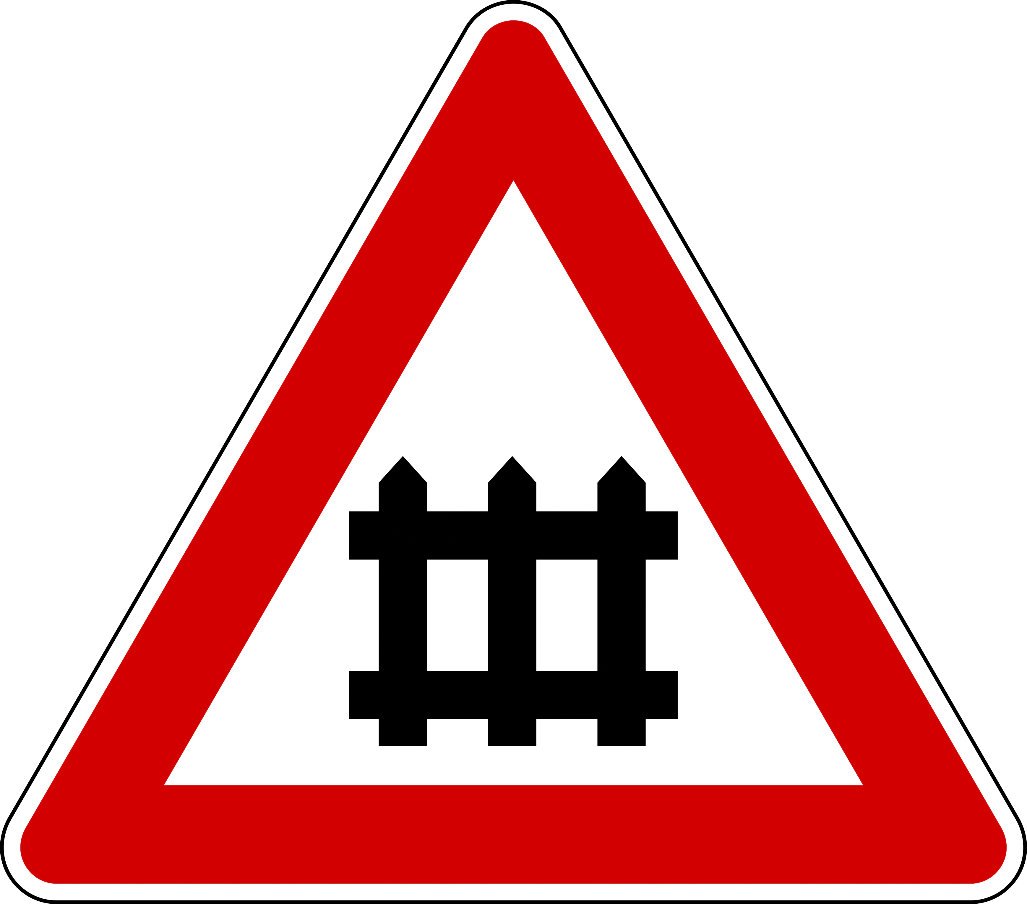 IT-W-08 - Level crossing with barrier or gate ahead road sign