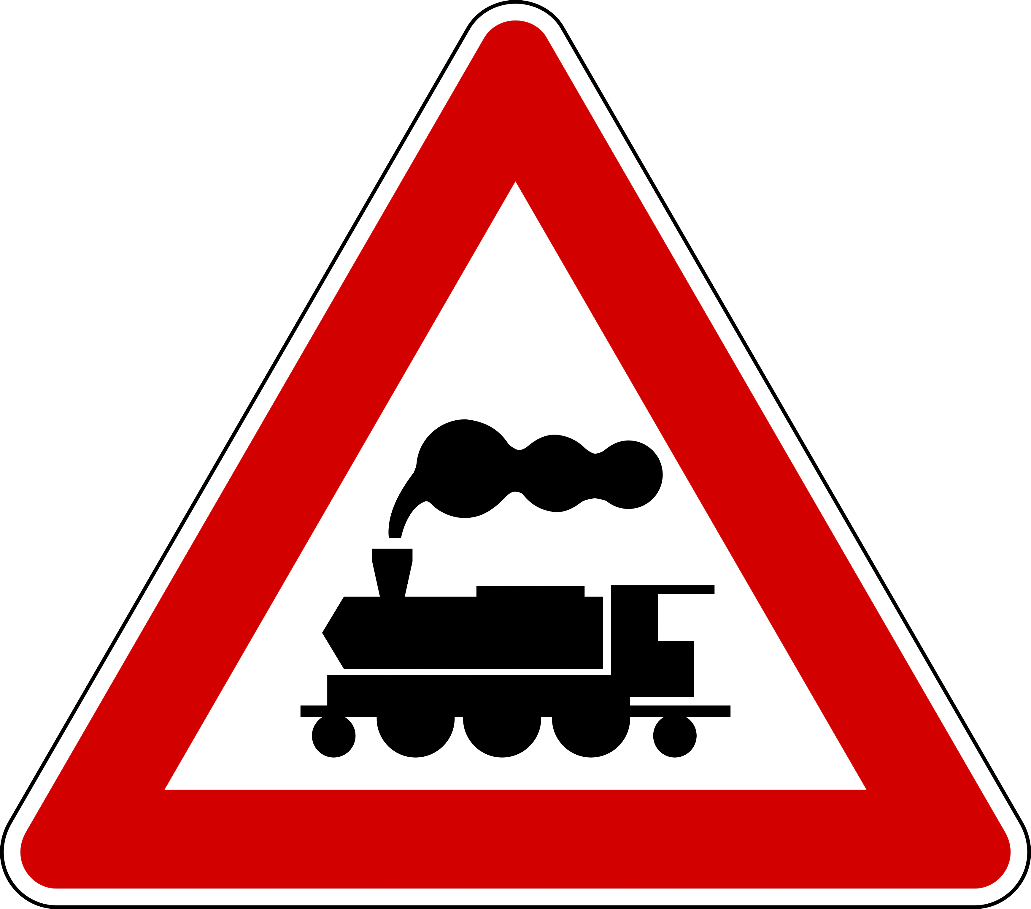 IT-W-09 - Level crossing without barrier or gate ahead road sign
