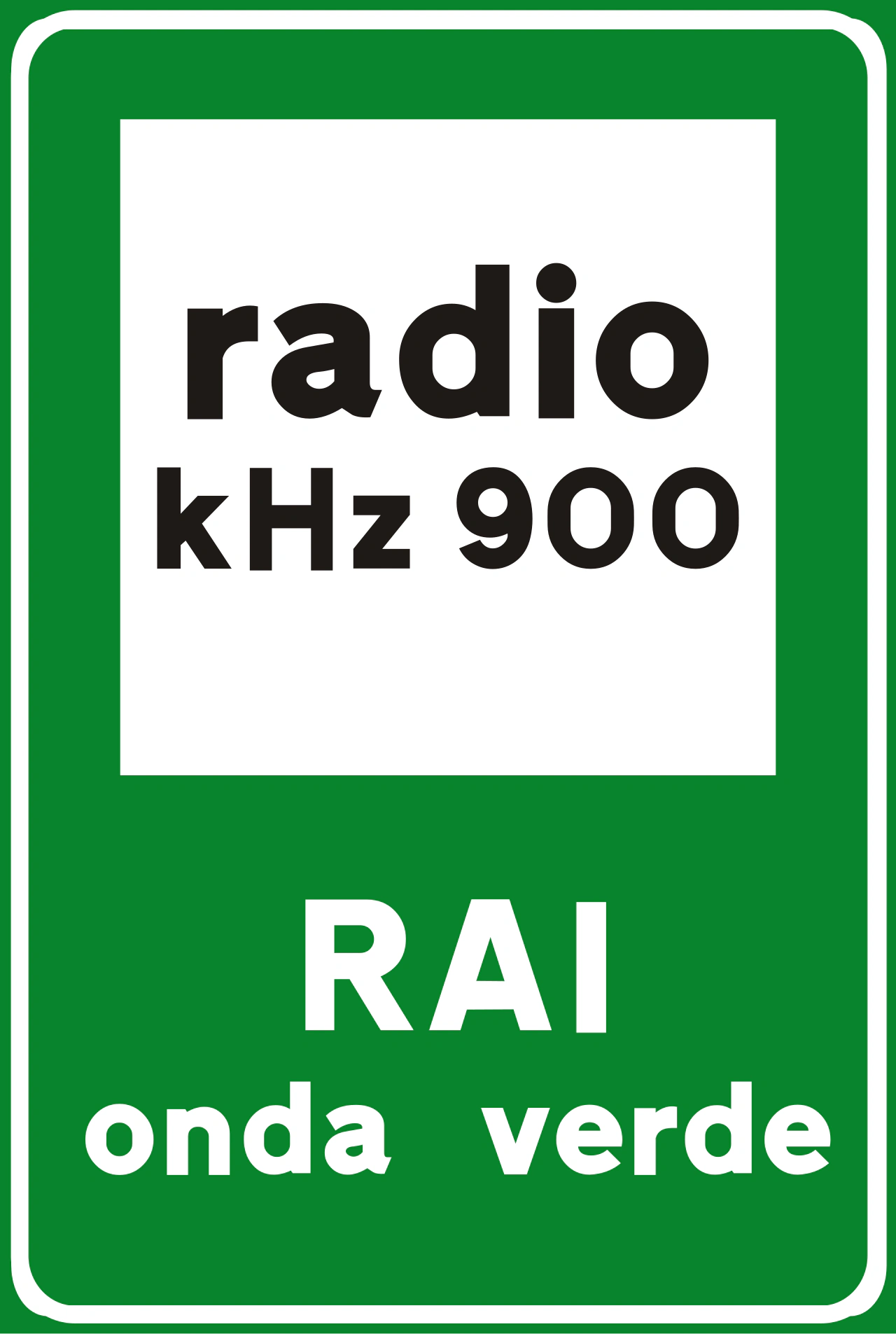 IT-I-119 - Lokale Radioinformationen. Der Hintergrund ist blau auf Straßen außerhalb von Autobahnen Verkehrsschild
