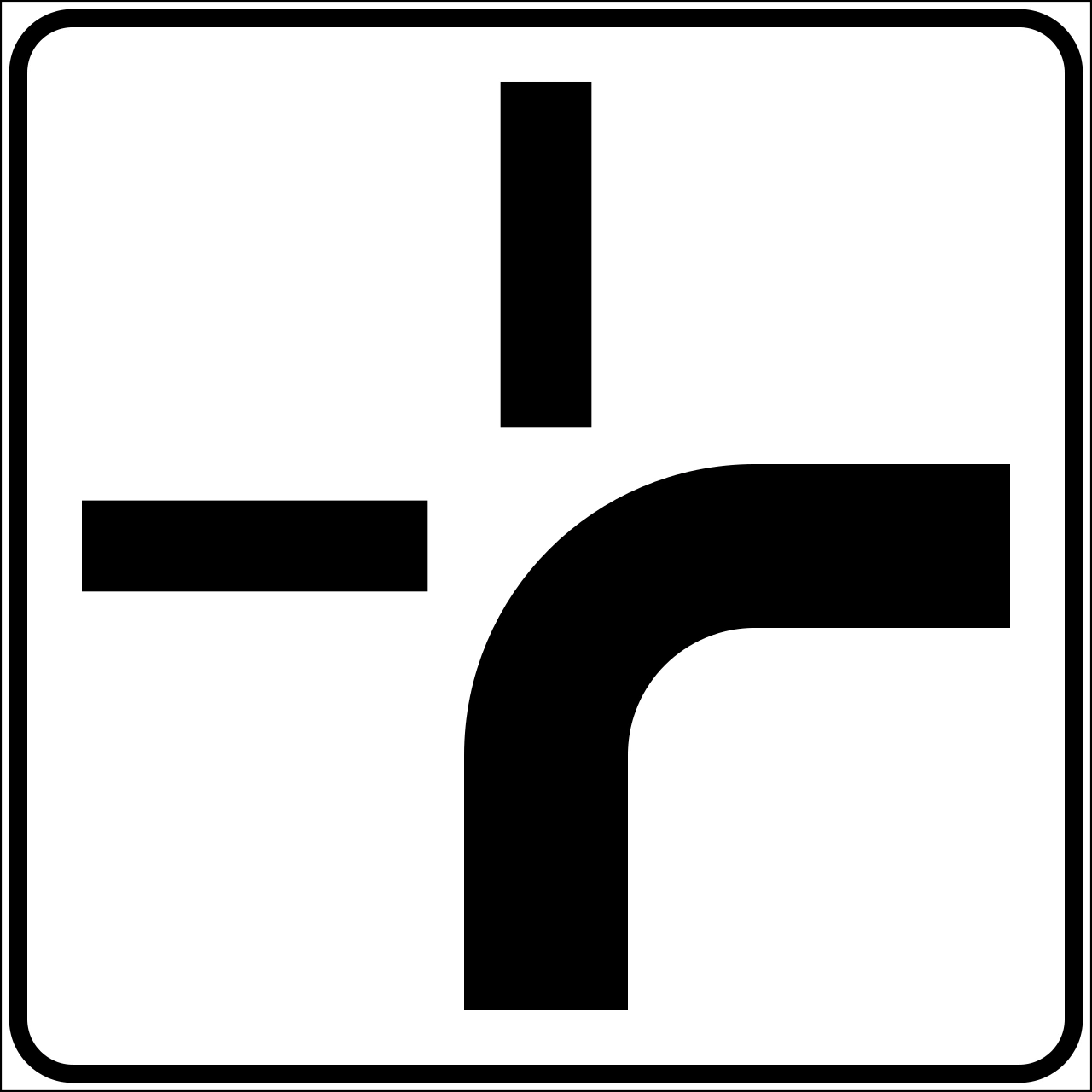 IT-AP-33 - Direction of main road (example). It is used with priority sign road sign