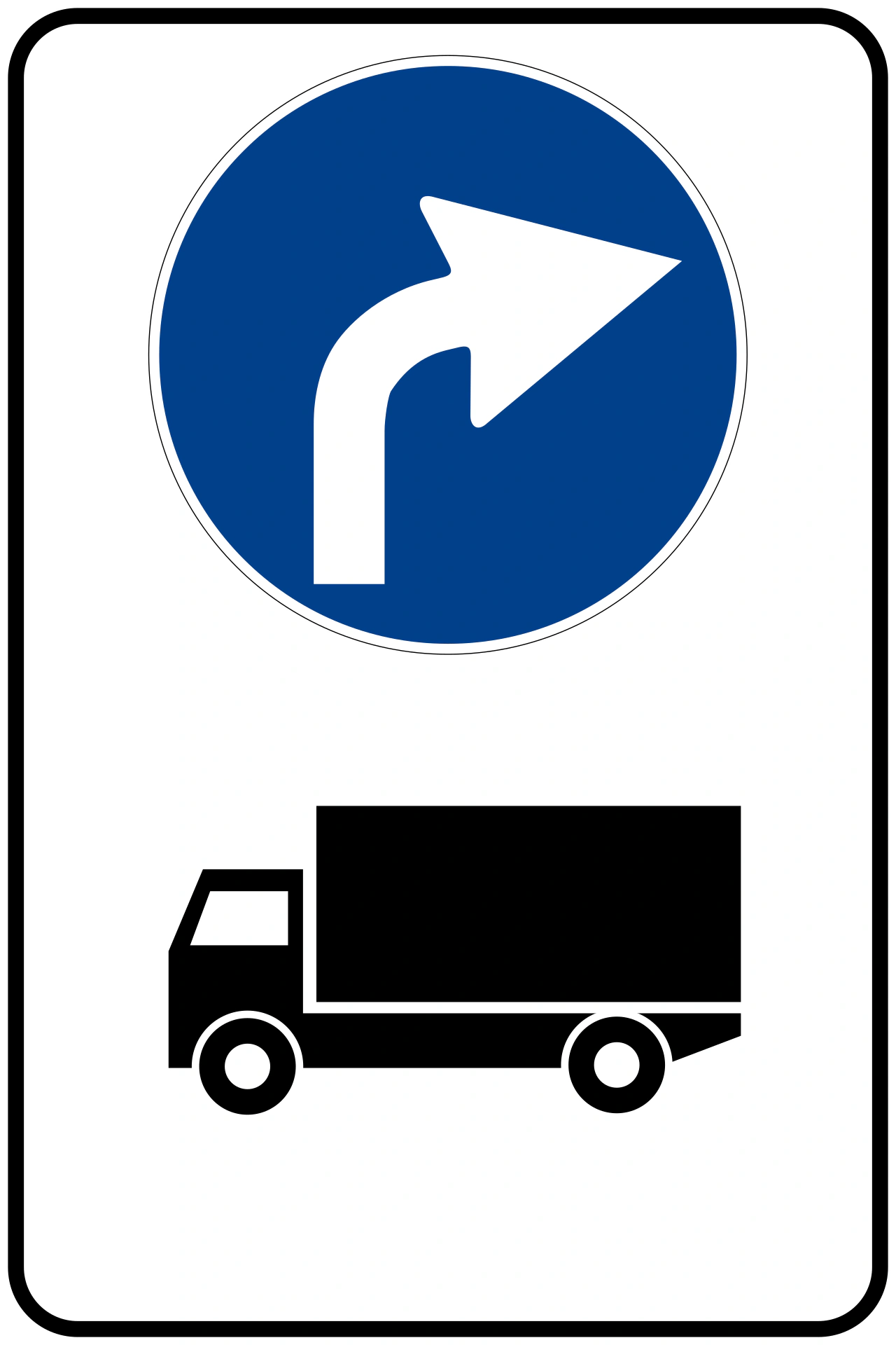IT-AP-38 - Mandatory direction ahead for trucks road sign