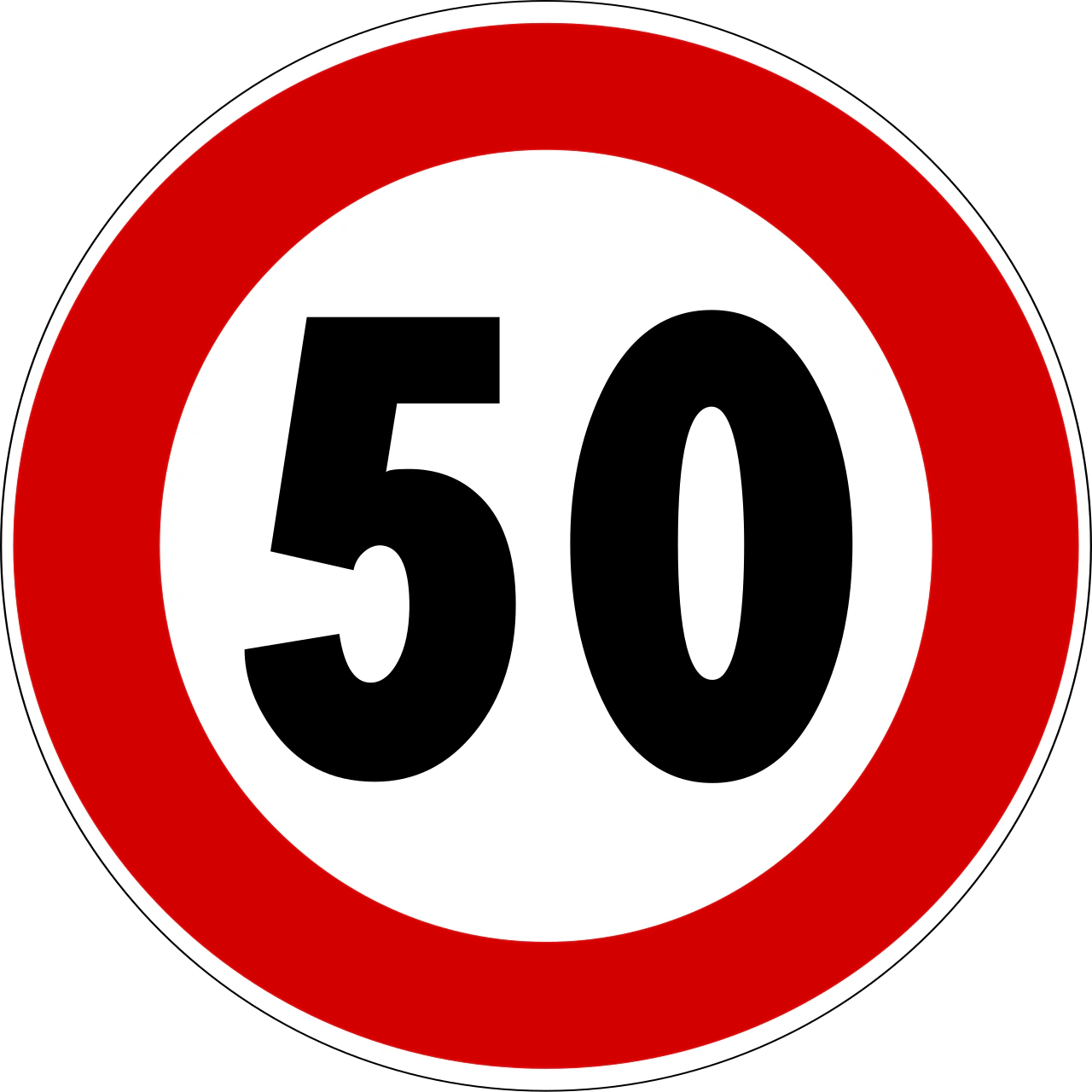 IT-PH-05 - Maximum speed 50 km/h road sign