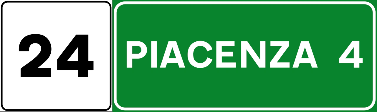 II.263 - Standortmarkierung Autobahn und Entfernung zur Ausfahrt (horizontale Version) Verkehrsschild