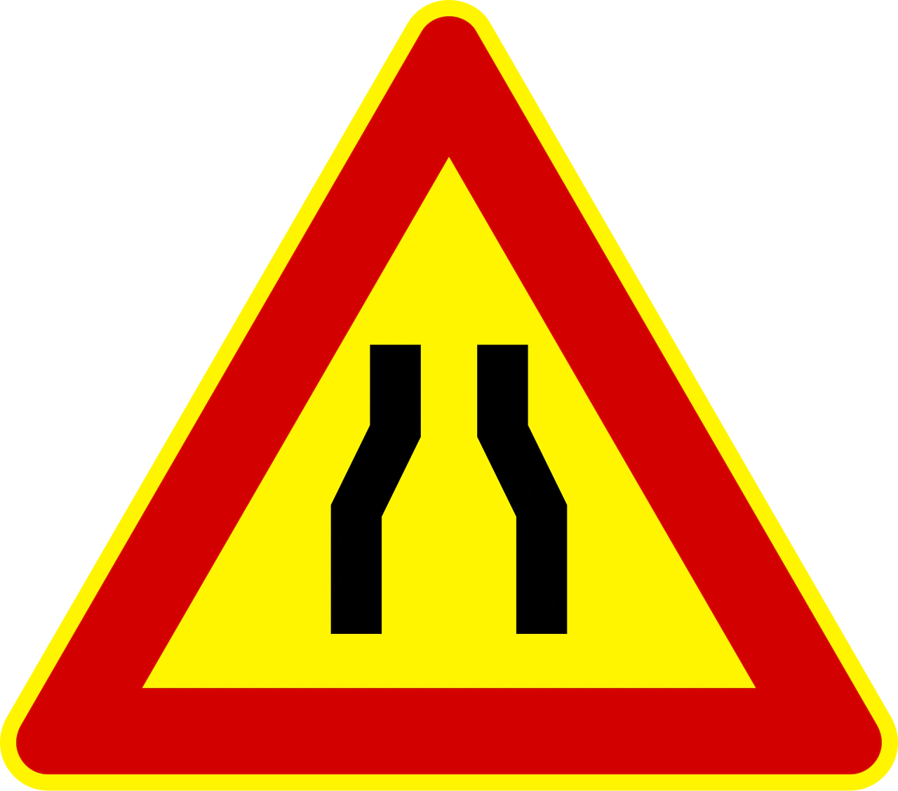IT-T-02 - Fahrbahnverengung Verkehrsschild