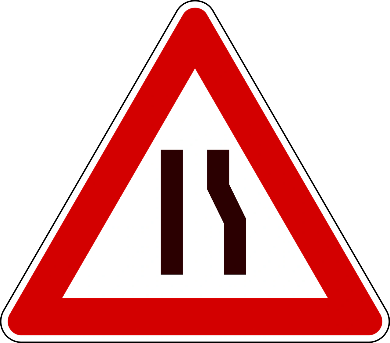 IT-W-21 - Road narrows on the right road sign