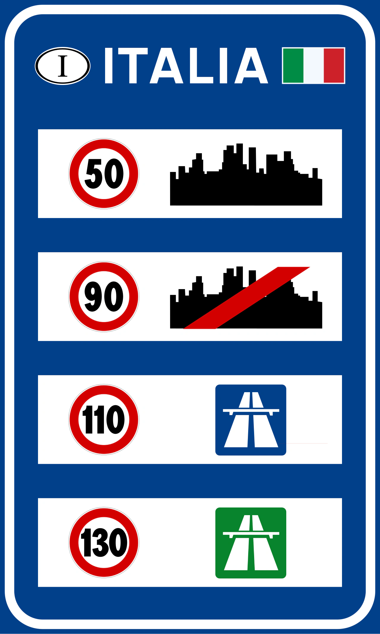 II.352 - Allgemeine Geschwindigkeitsbegrenzung (an Landesgrenzen aufgestellt) Verkehrsschild