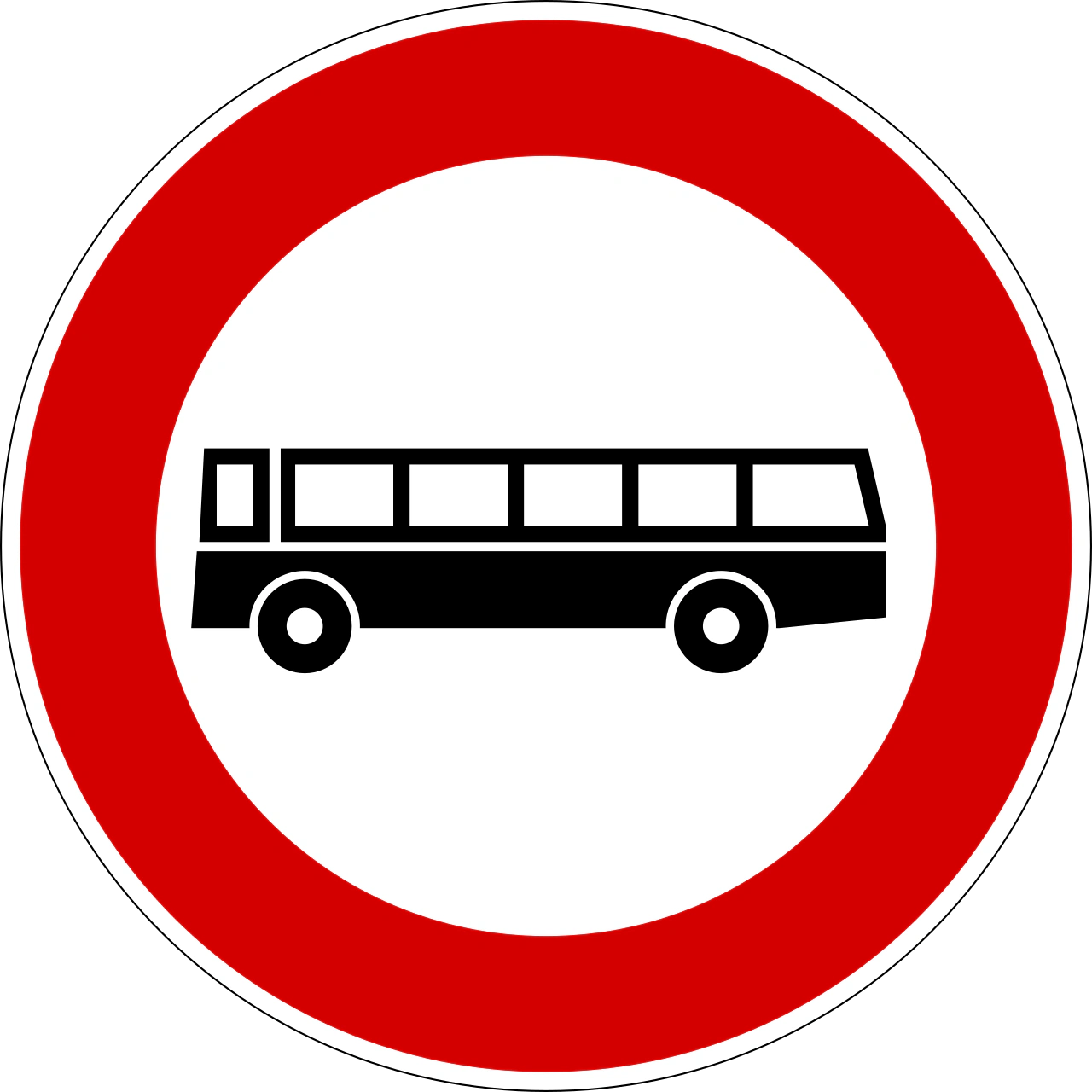 IT-PH-14 - No buses road sign