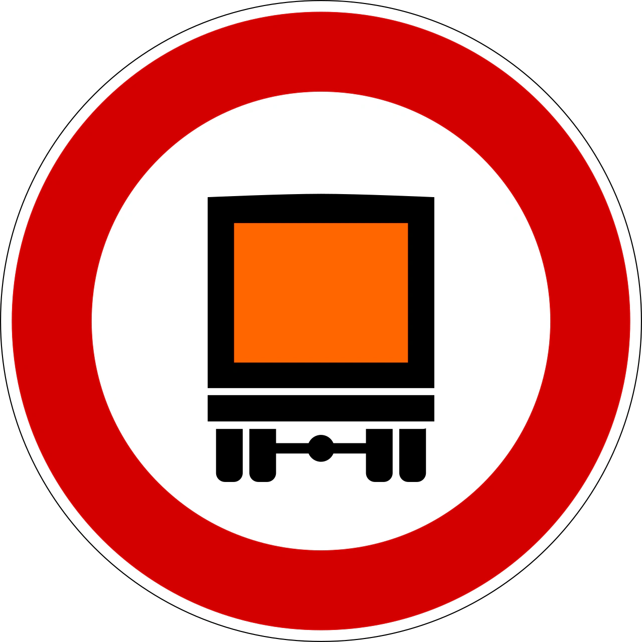IT-PH-19 - No vehicles carrying dangerous goods road sign