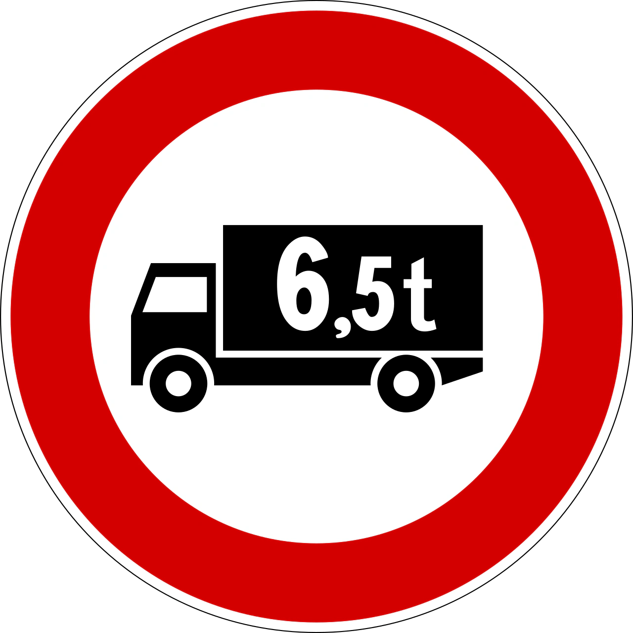 II.60-b - No large goods vehicles over weight shown road sign