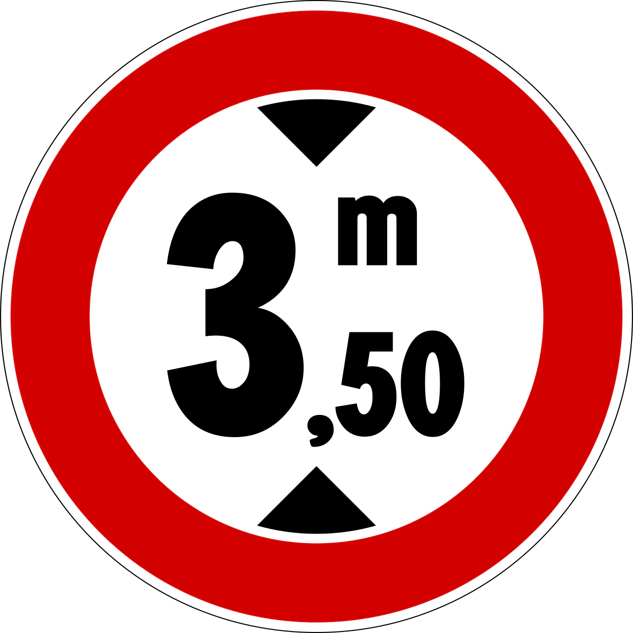 II.66 - No vehicles over height shown road sign