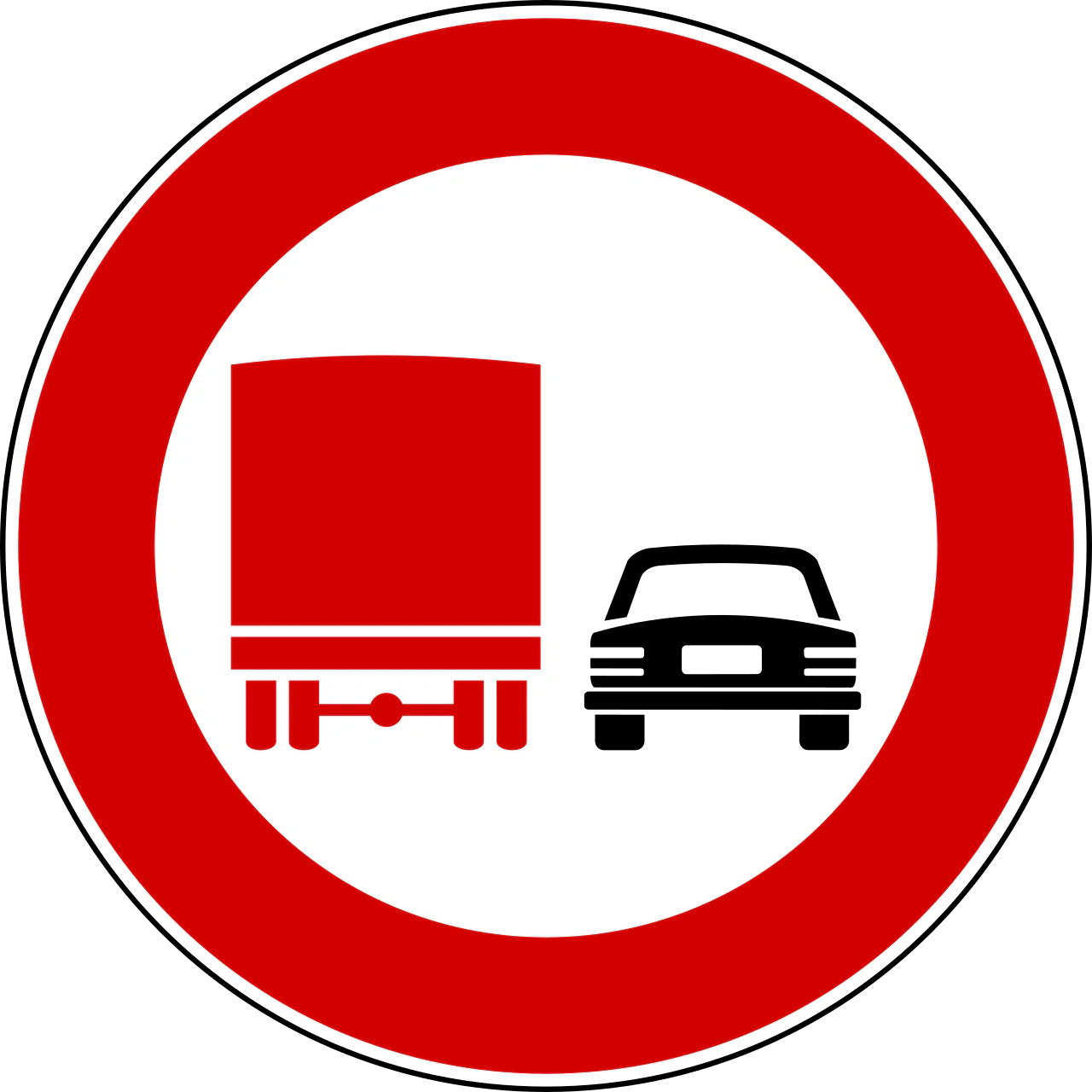 IT-PH-07 - No overtaking by heavy goods vehicles road sign