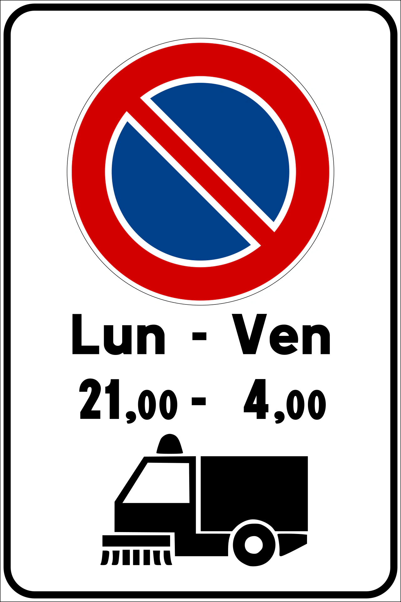 II.8-a - No parking during road cleaning operations road sign