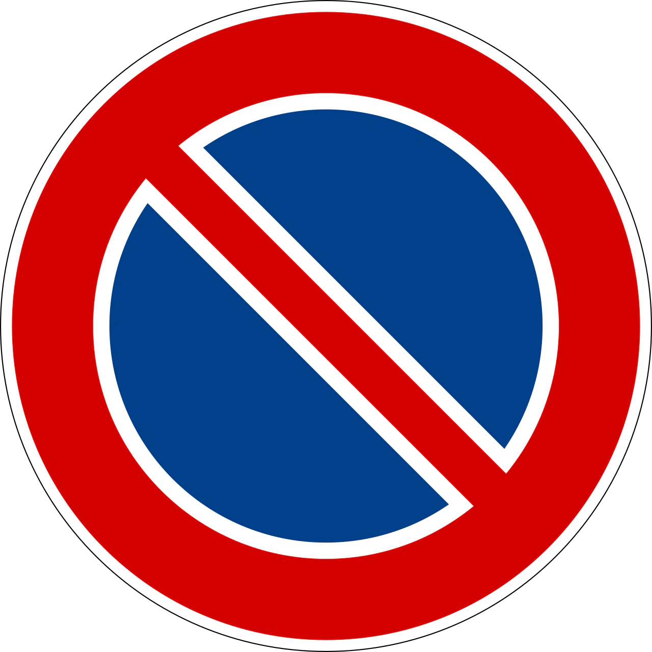 IT-PH-31 - No parking on side where sign is placed. Without additional inscriptions, it is valid from 8 am to 8 pm on urban roads while on extra-urban roads it is valid at all times. road sign