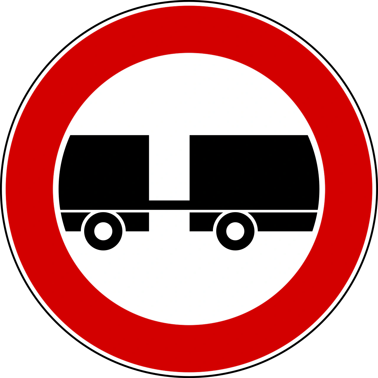 IT-PH-17 - No vehicles with trailer road sign
