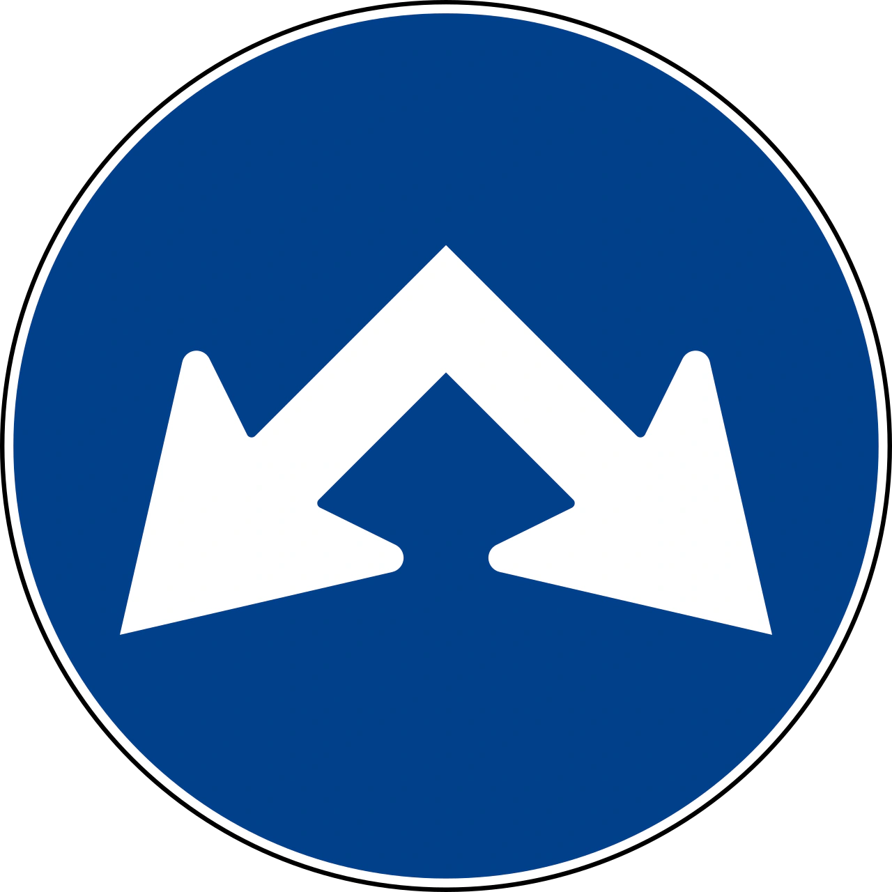 IT-M-11 - Pass either side road sign