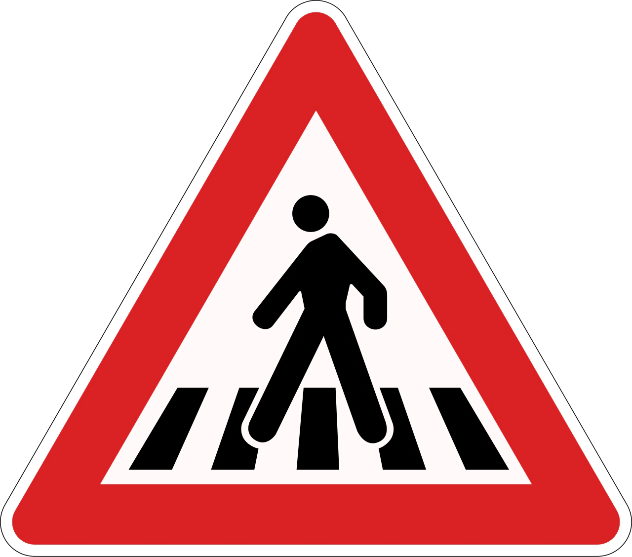 IT-W-13 - Pedestrian crossing ahead road sign