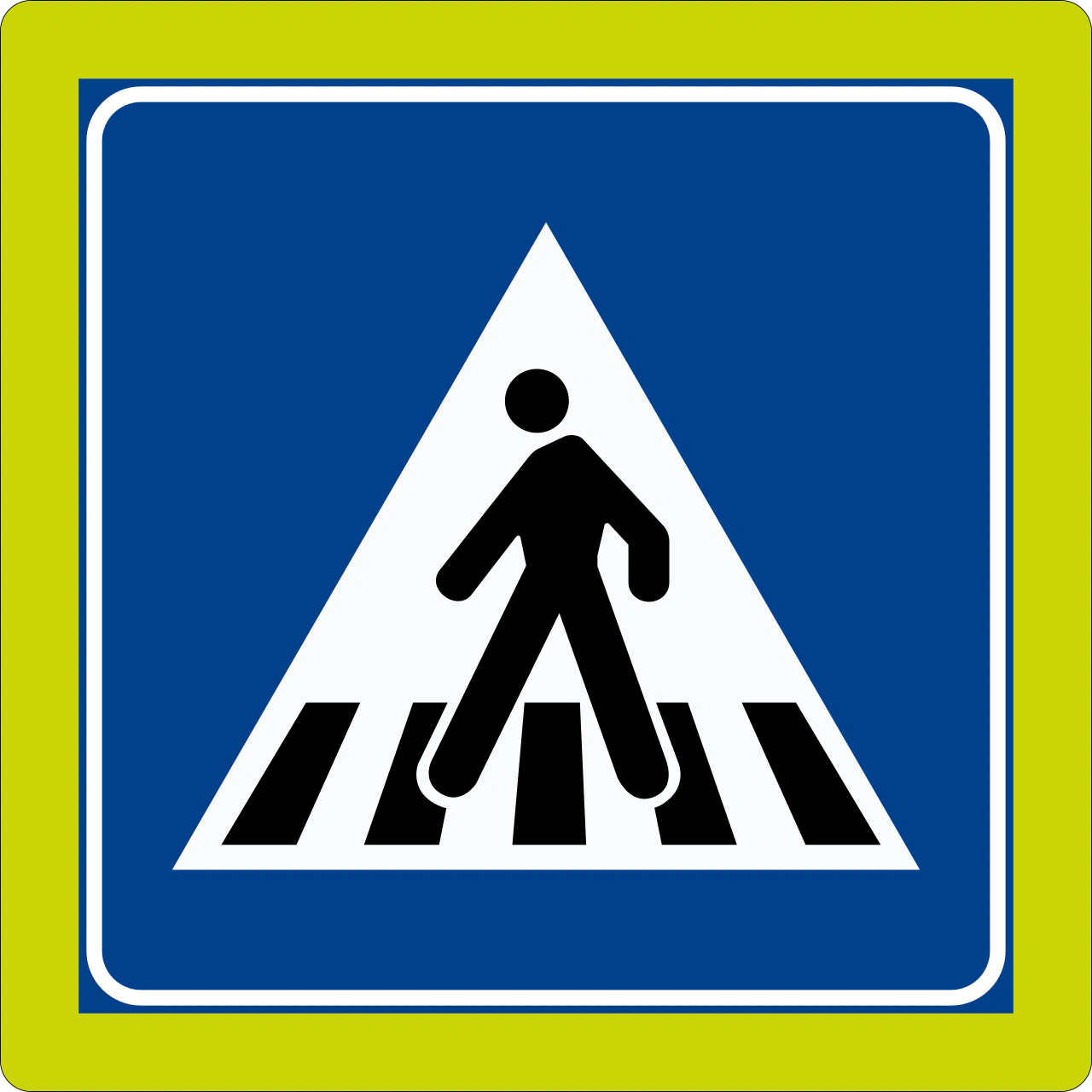II.303 - Fußgängerüberweg (mit Leuchttafel) Verkehrsschild