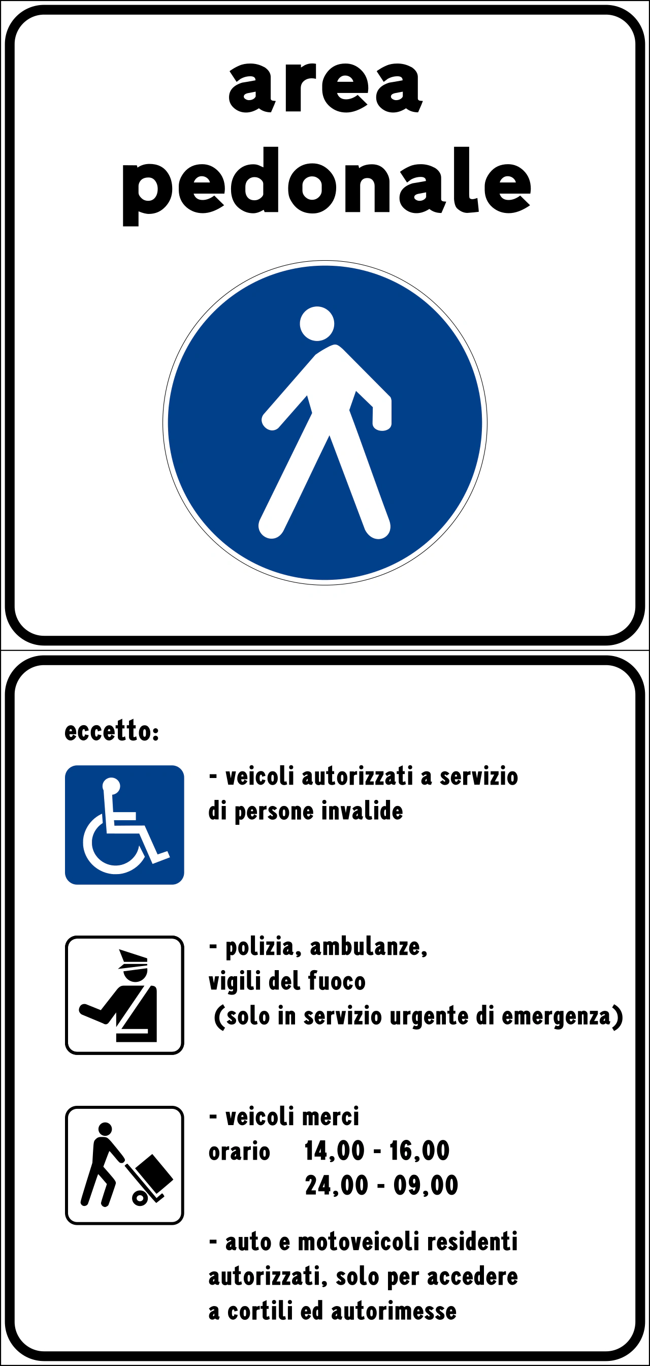 II.320 - Fußgängerzone Verkehrsschild