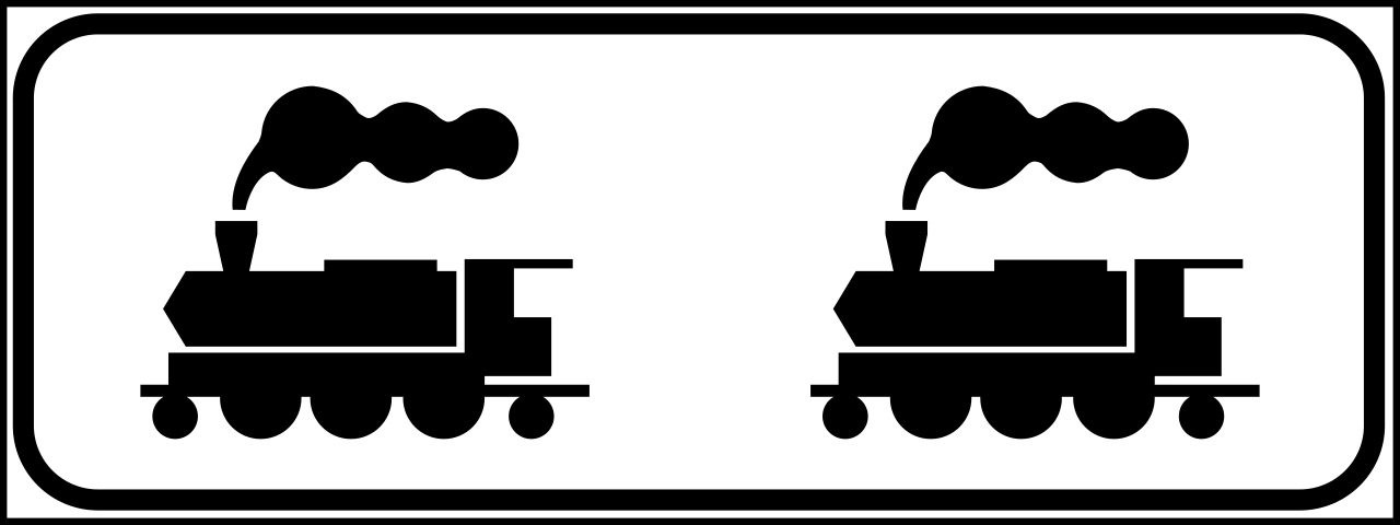 IT-AP-19 - Crossing of railway linking tracks: the trains move very slowly and usually with the presence of a flagger (this crossing is not considered a level crossing). road sign