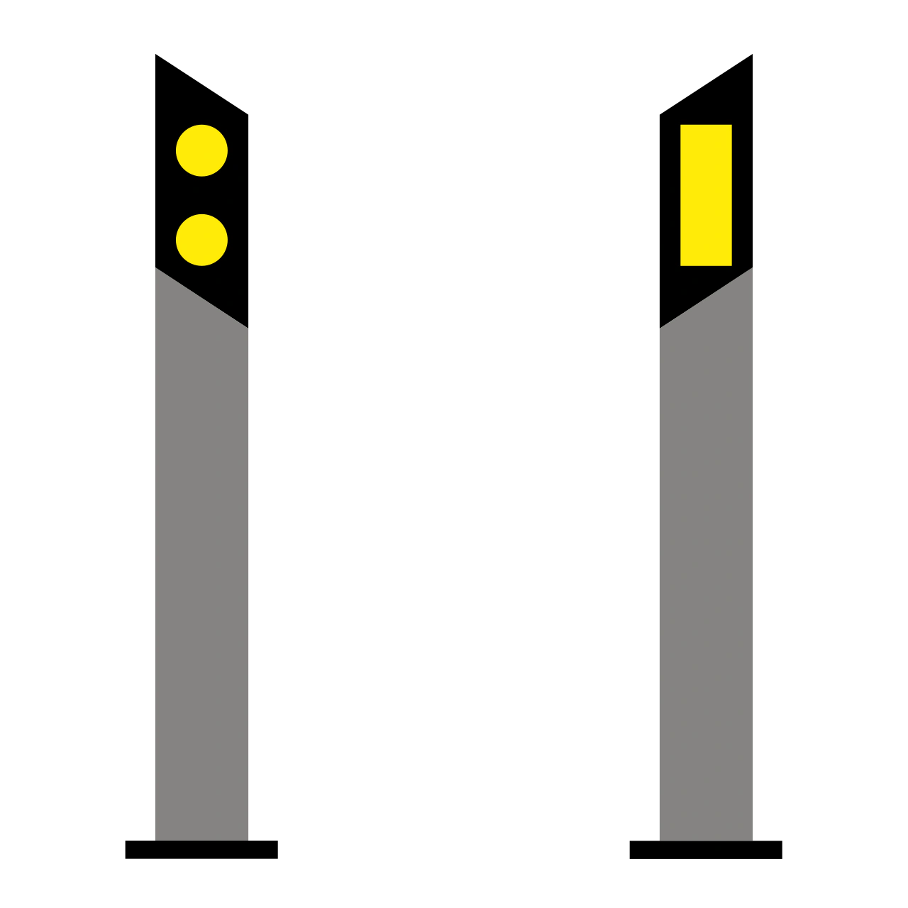 IT-C-02 - Reflexpfosten (links und rechts) auf Einbahnstraßen Verkehrsschild
