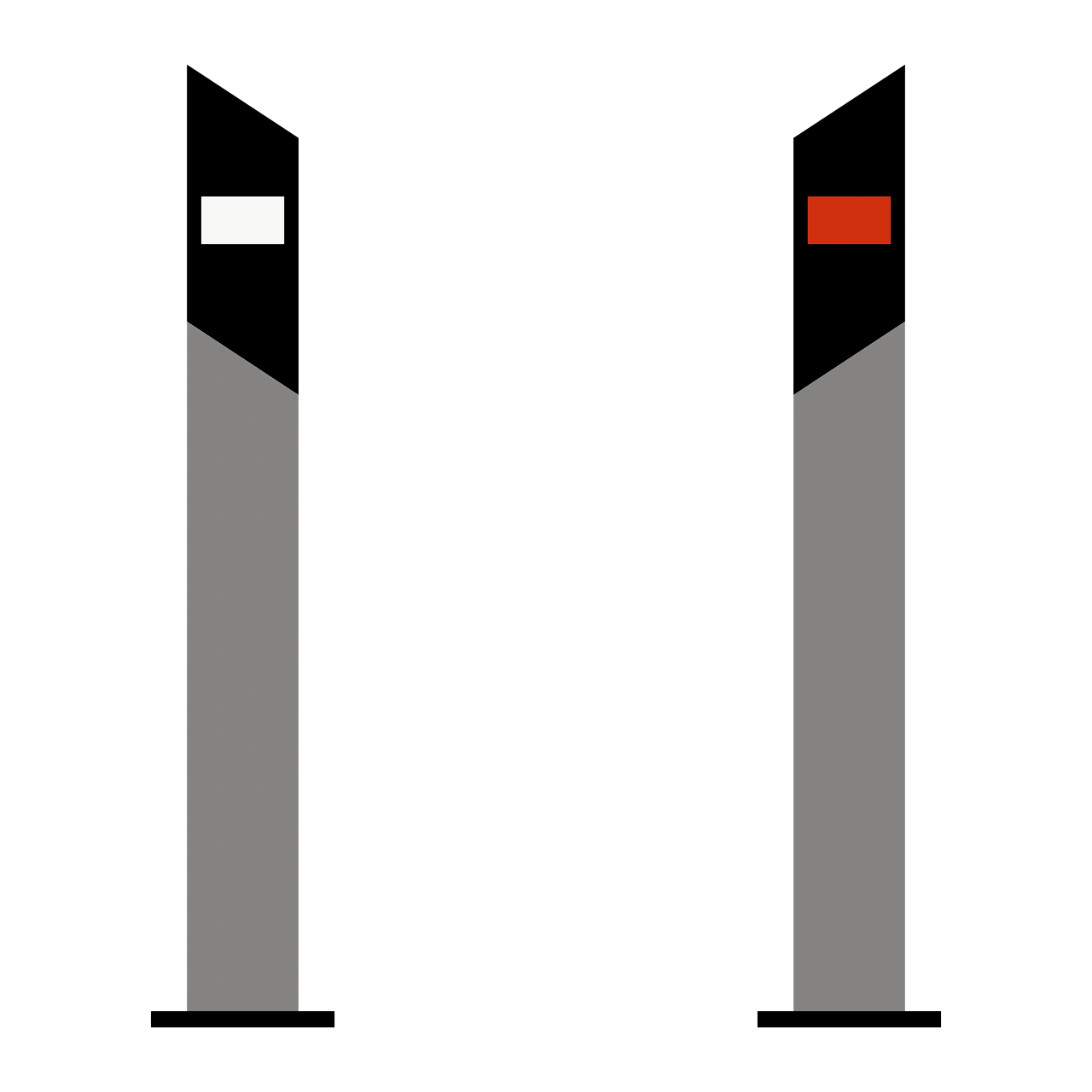 IT-C-01 - Reflexpfosten (links und rechts) auf zweispurigen Straßen Verkehrsschild