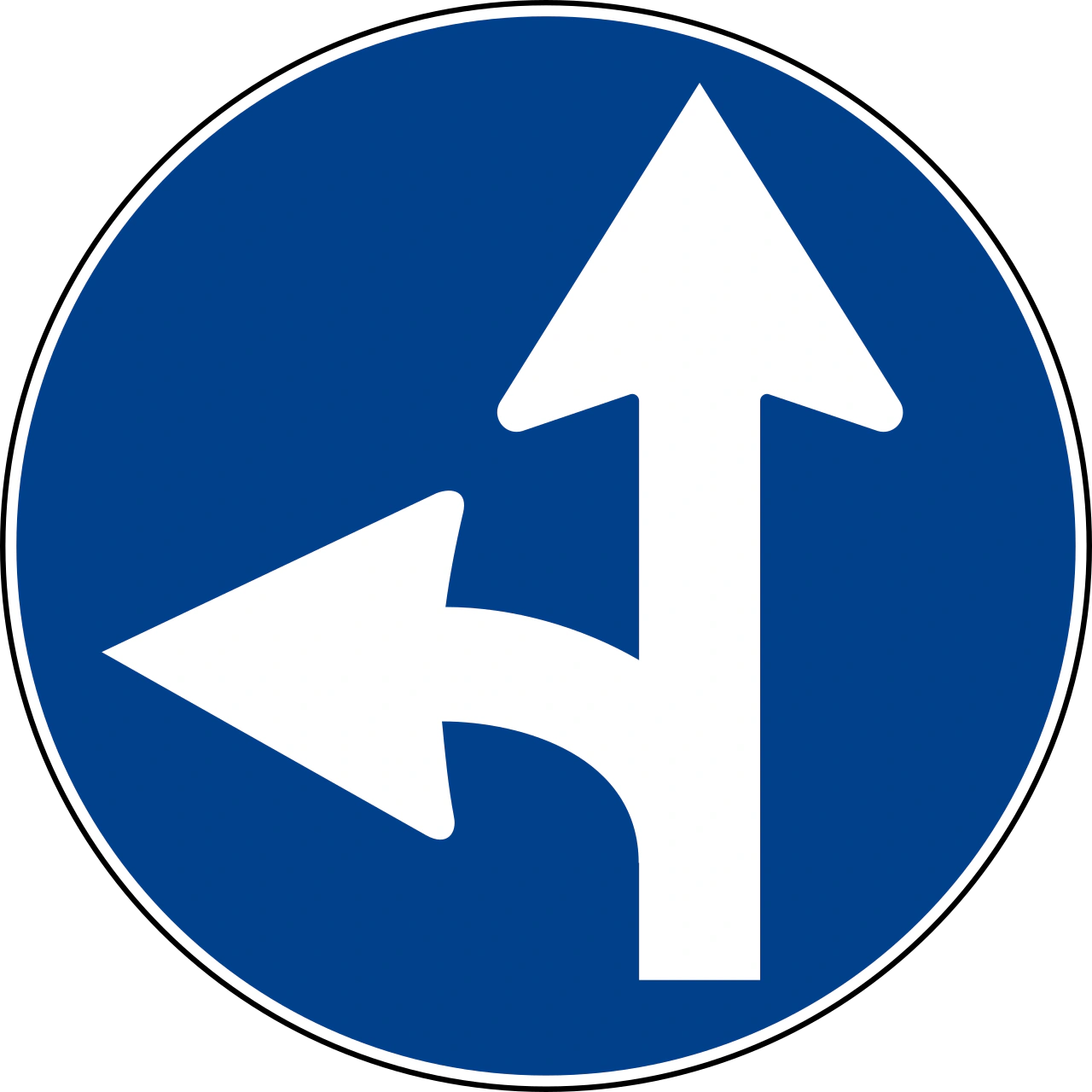 IT-M-06 - Right or left turn only ahead road sign