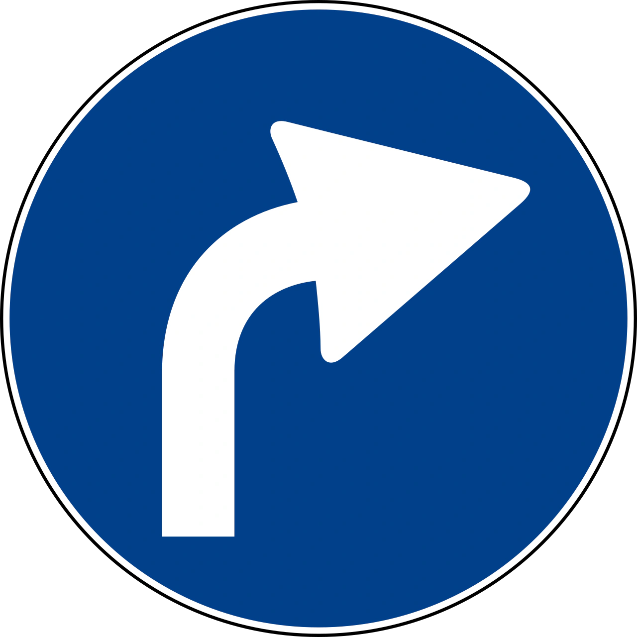 IT-M-04 - Right turn only ahead road sign