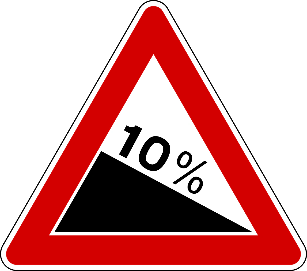 IT-W-17 - Steep hill downwards road sign
