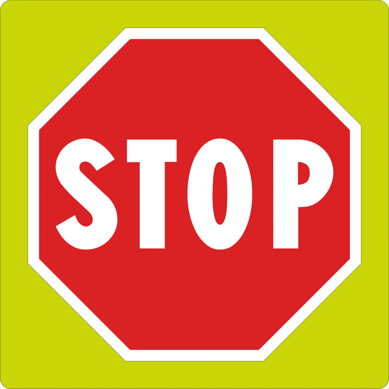 II.37 - Stop and give way (with fluoro board) road sign