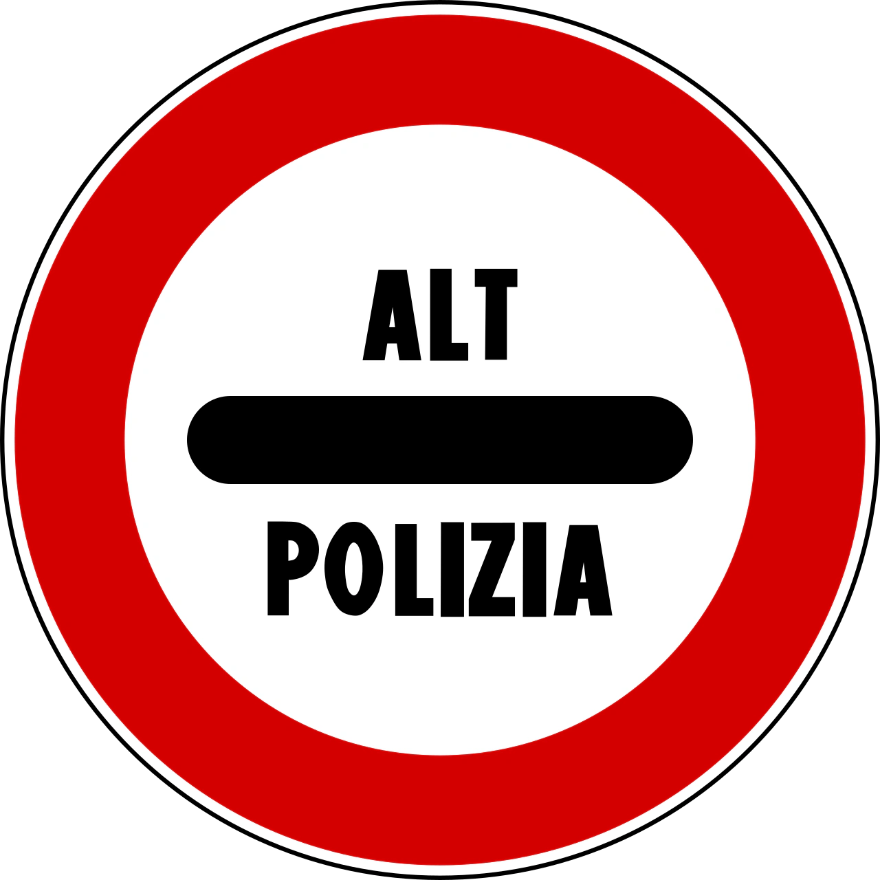 IT-M-18 - Stop, Police roadblock road sign