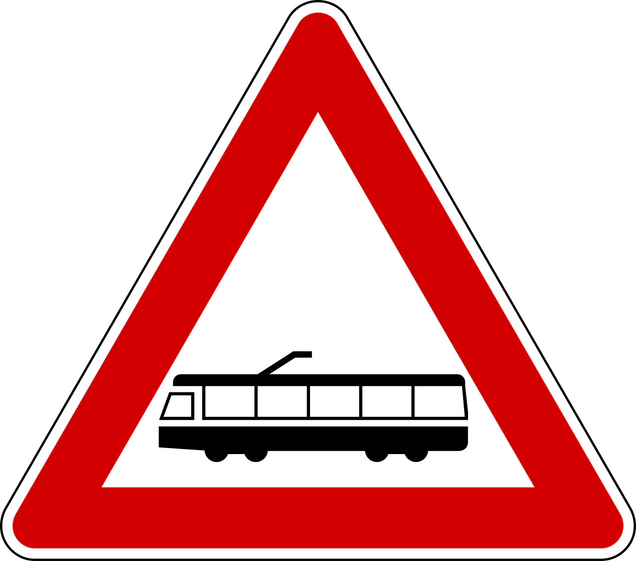 IT-W-12 - Trams crossing ahead road sign